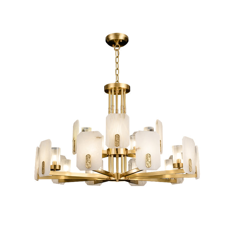 Aursorion Lustre Laiton Albâtre Luxe Postmoderne