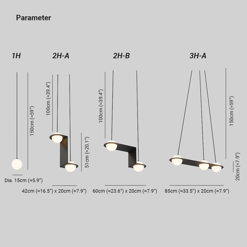 Selan Suspension en Verre Noir