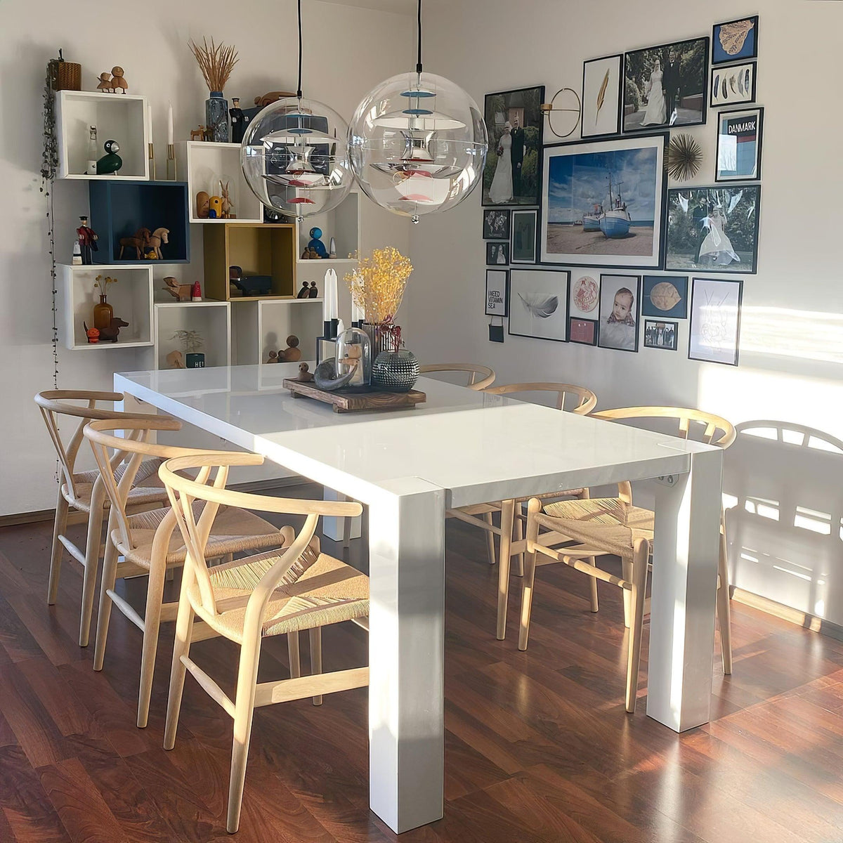 Pendant Lamp Floating Geometric Layers Clear Globe Futuristic Modern-Neutral Decor