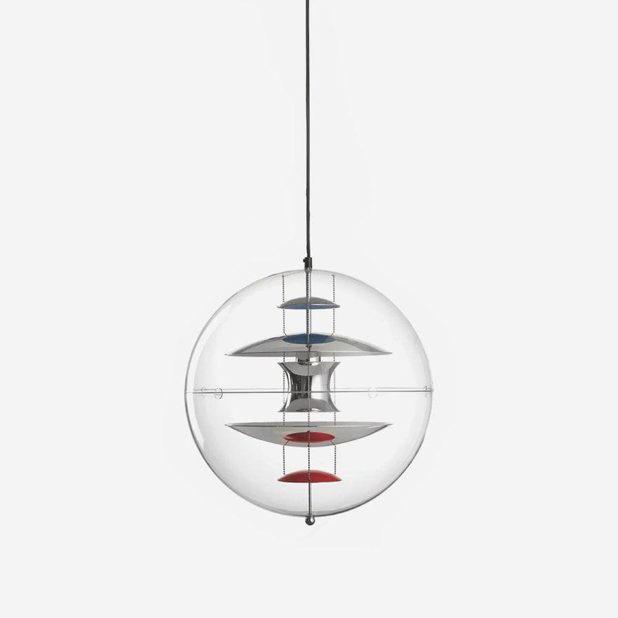 Pendant Lamp Floating Geometric Layers Clear Globe Futuristic Modern-Neutral Decor