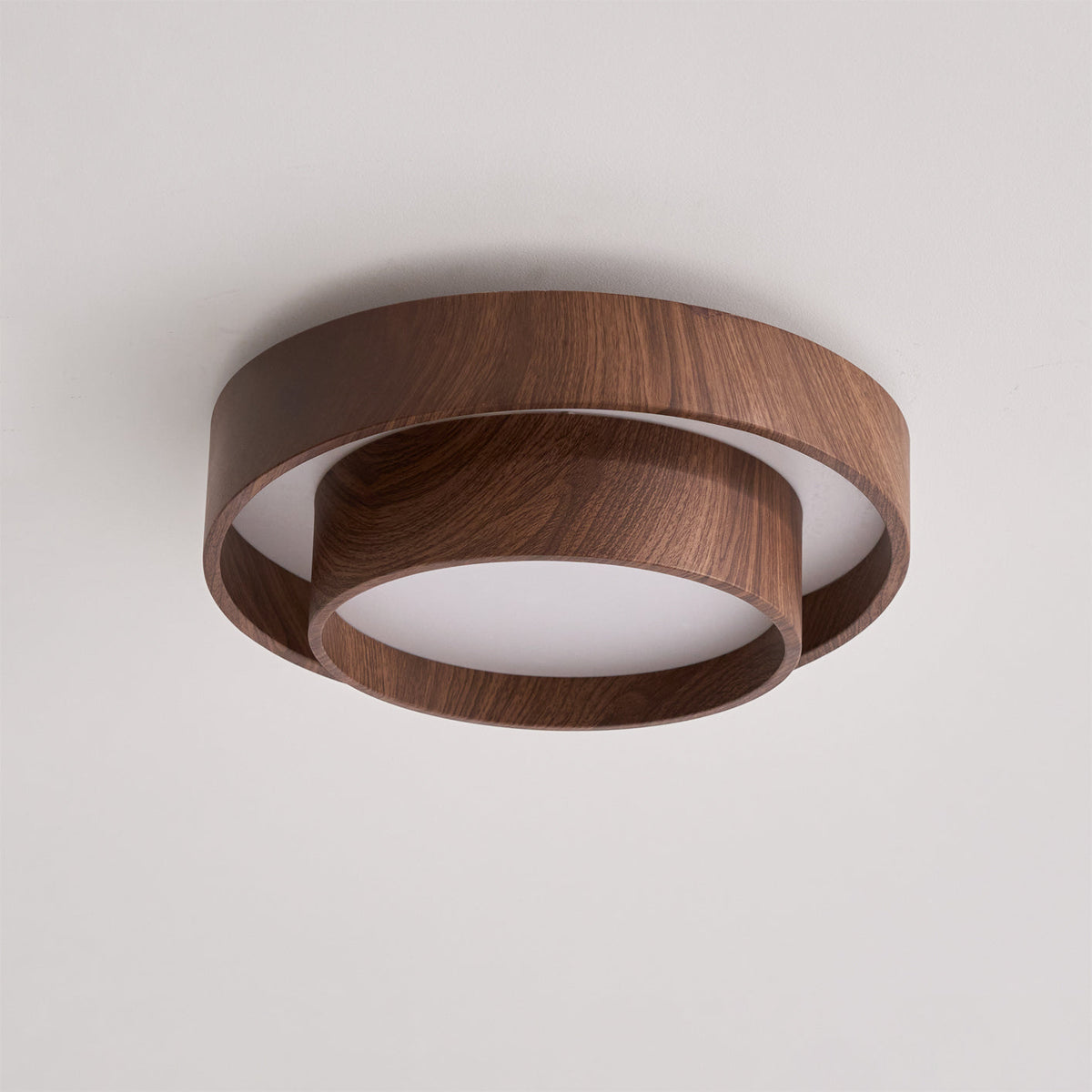 Wavin Plafonnier Double Anneaux Couleur Noyer