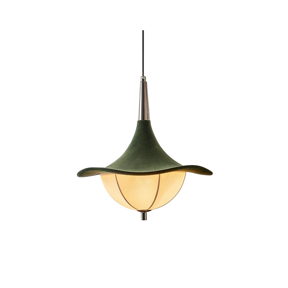 Vadar Pendant Light in green, front view.