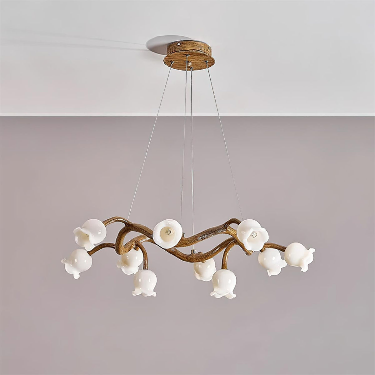 Alva Flowers Chandelier-Neutral Decor