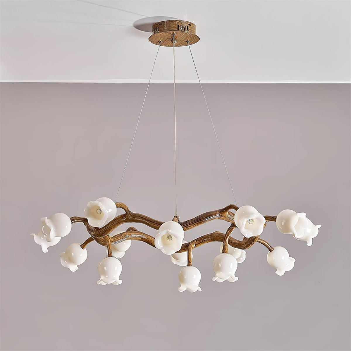 Alva Flowers Chandelier-Neutral Decor