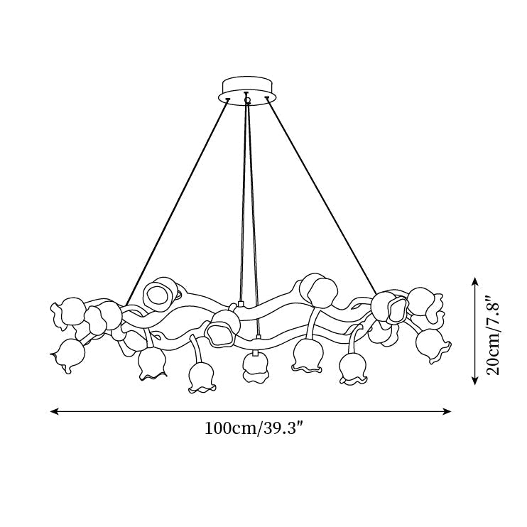 Alva Flowers Chandelier-Neutral Decor