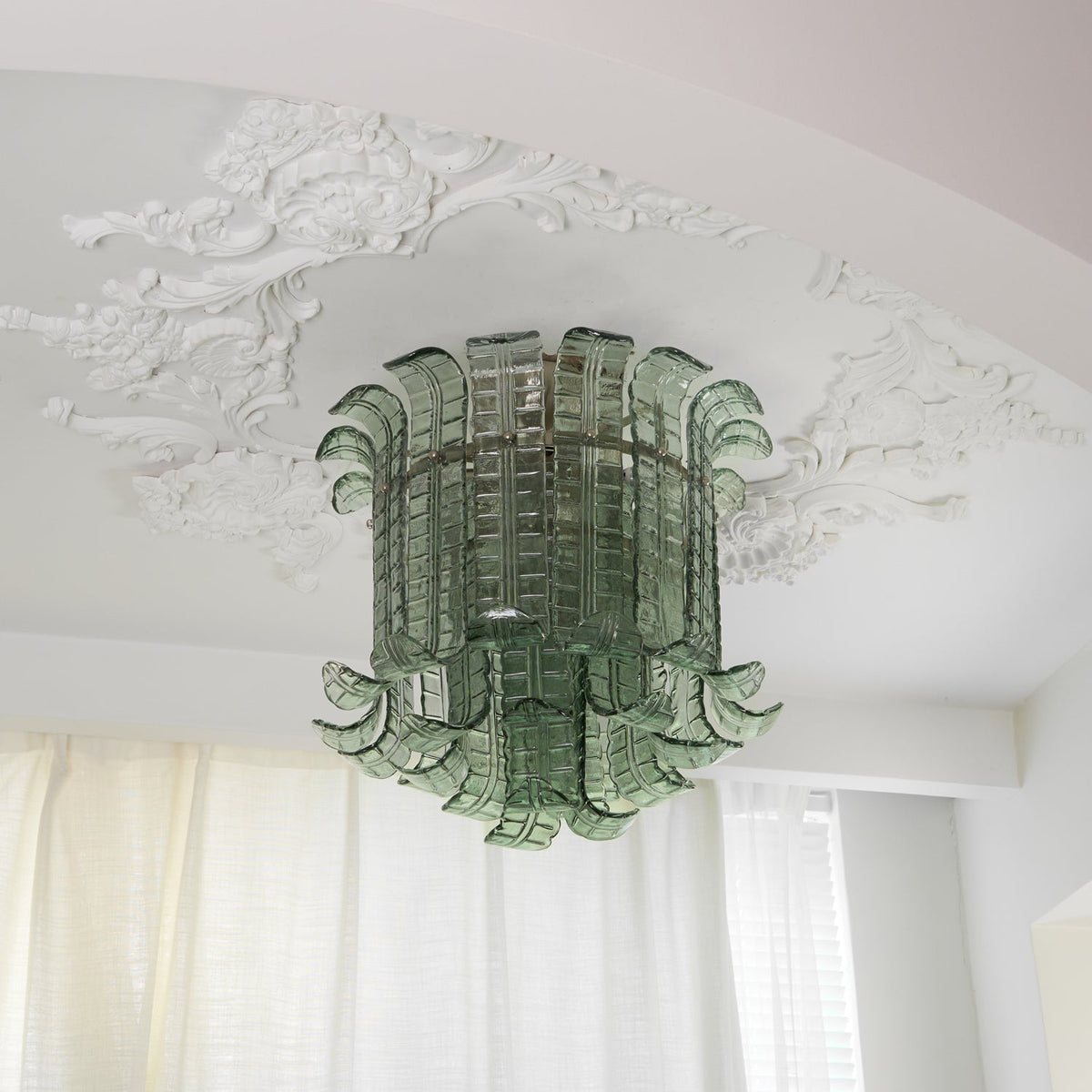 Veyrine Lampe de Plafond en Verre Murano Pétale Vintage