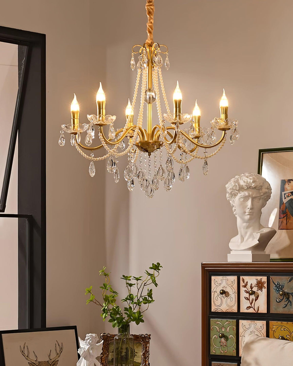 Elysion Gold Crystal Chandelier-Neutral Decor