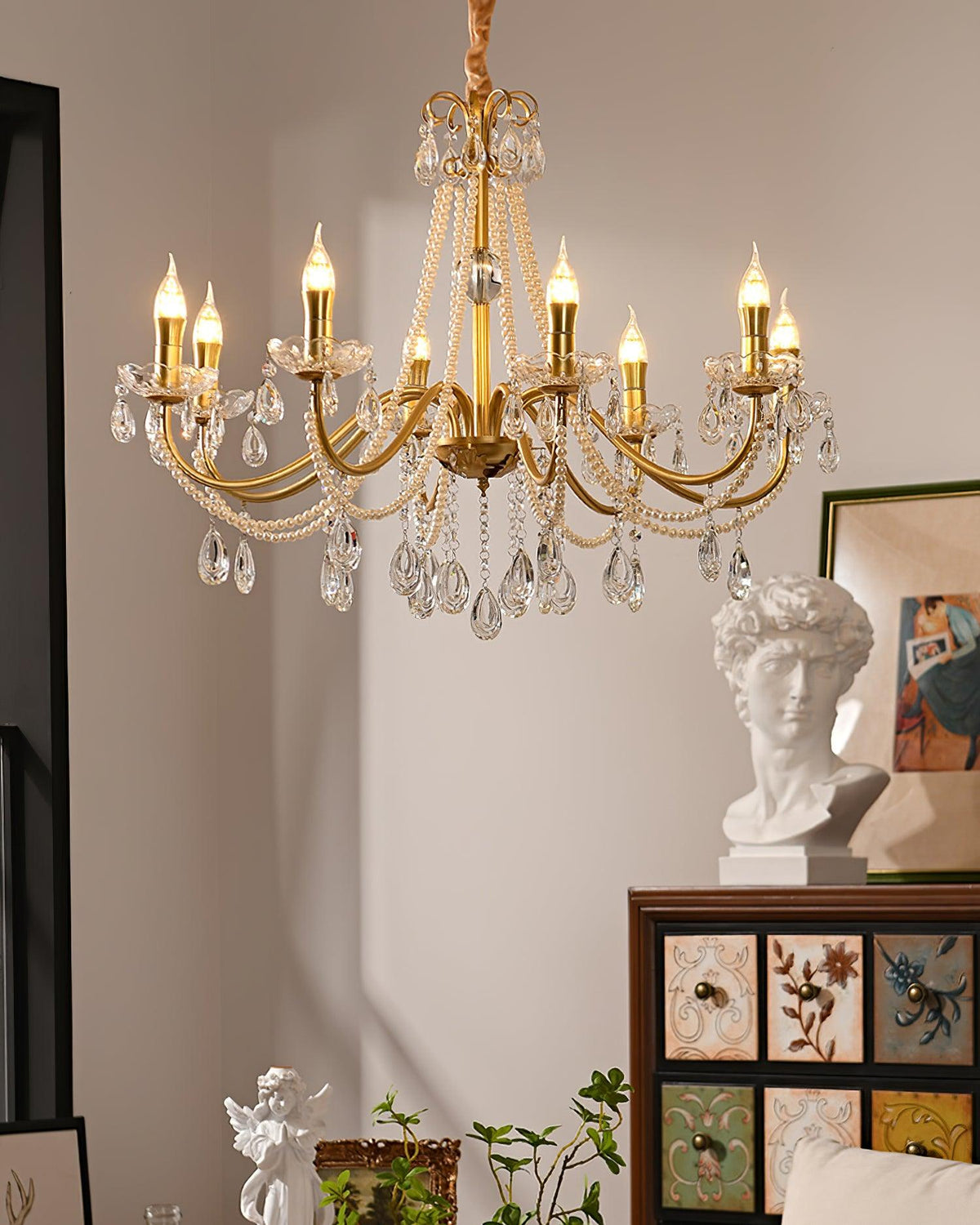 Elysion Gold Crystal Chandelier-Neutral Decor