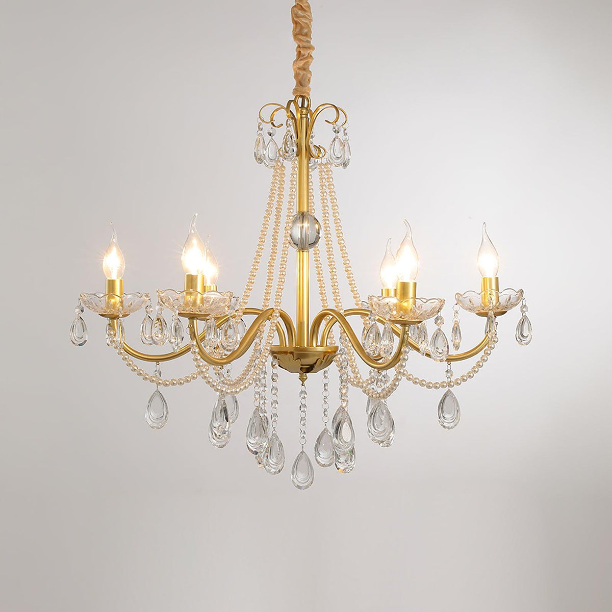Elysion Gold Crystal Chandelier-Neutral Decor