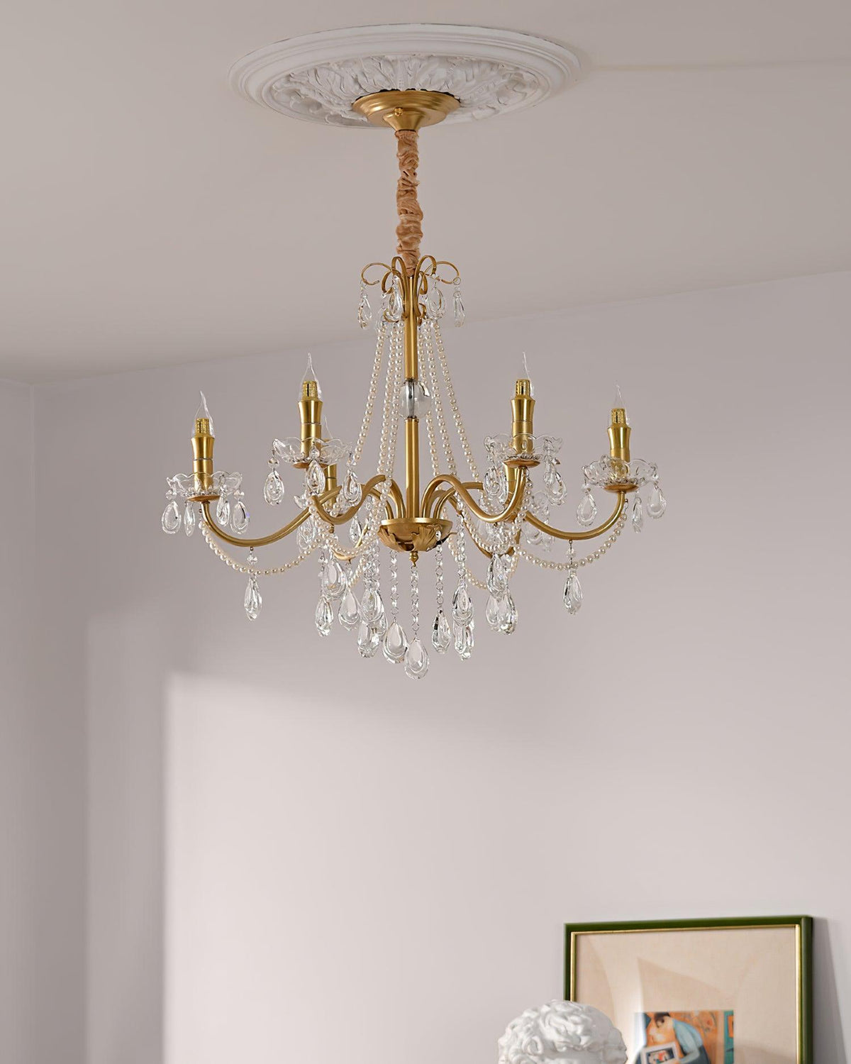 Elysion Gold Crystal Chandelier-Neutral Decor