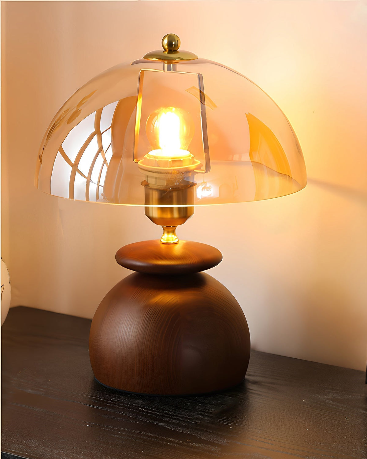 Side profile of the Valeska Table Lamp, highlighting its mushroom silhouette.