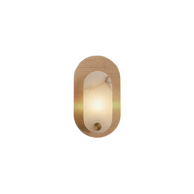 Product dimensions for the Vance Alabaster Wall Lamp.