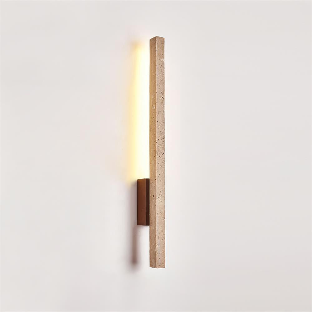 Corvella Wall Lamp Slim Linear Travertine Minimalist-Neutral Decor