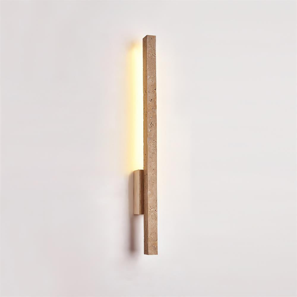 Corvella Wall Lamp Slim Linear Travertine Minimalist-Neutral Decor