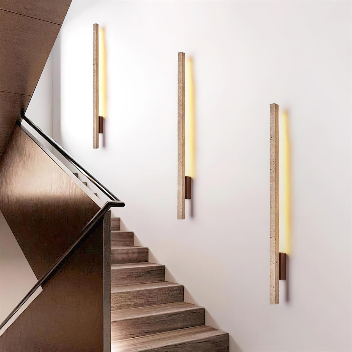 Corvella Wall Lamp Slim Linear Travertine Minimalist-Neutral Decor