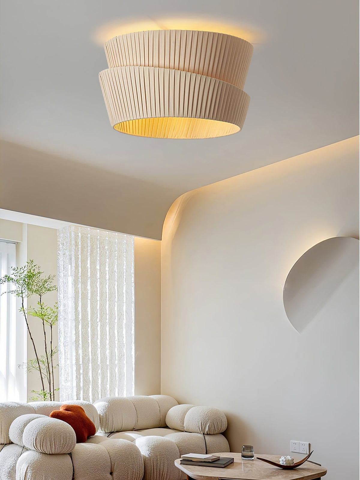 Fioreira Lampe Plafonnier en Tissu Naturel