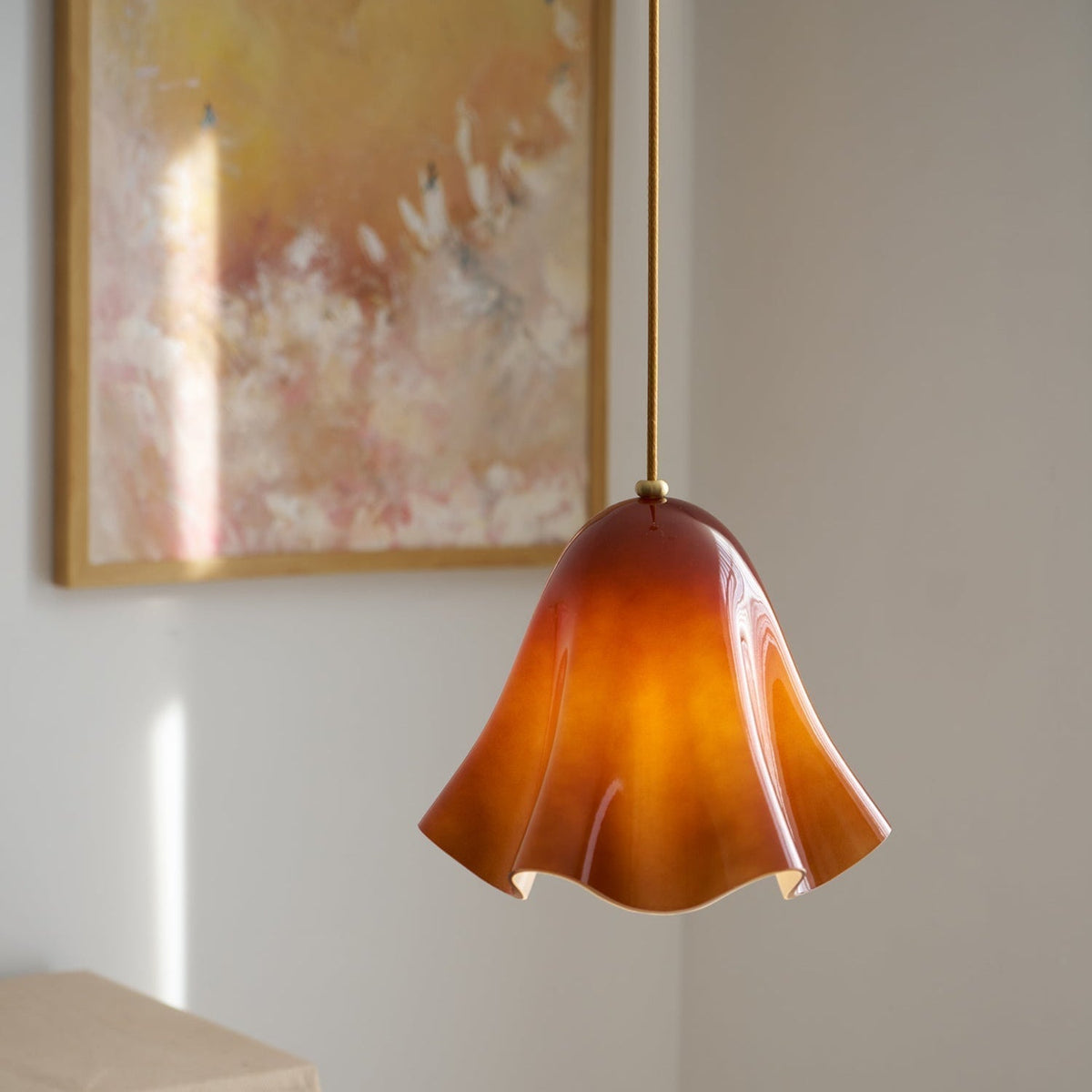 Arden Bell Glass Pendant Light-Neutral Decor