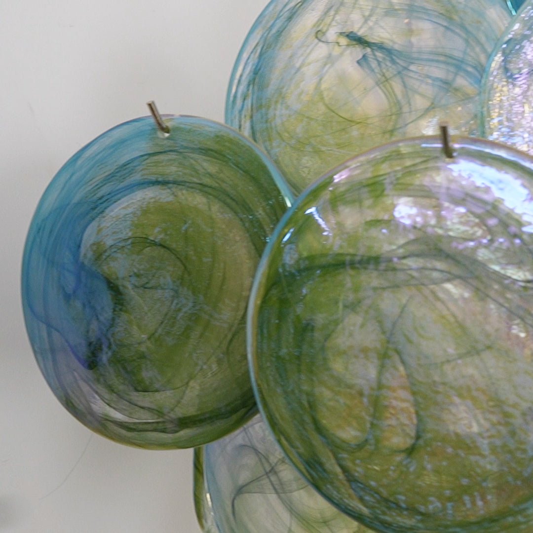 Elderia Lustre Disque en Verre de Murano Vert Nature