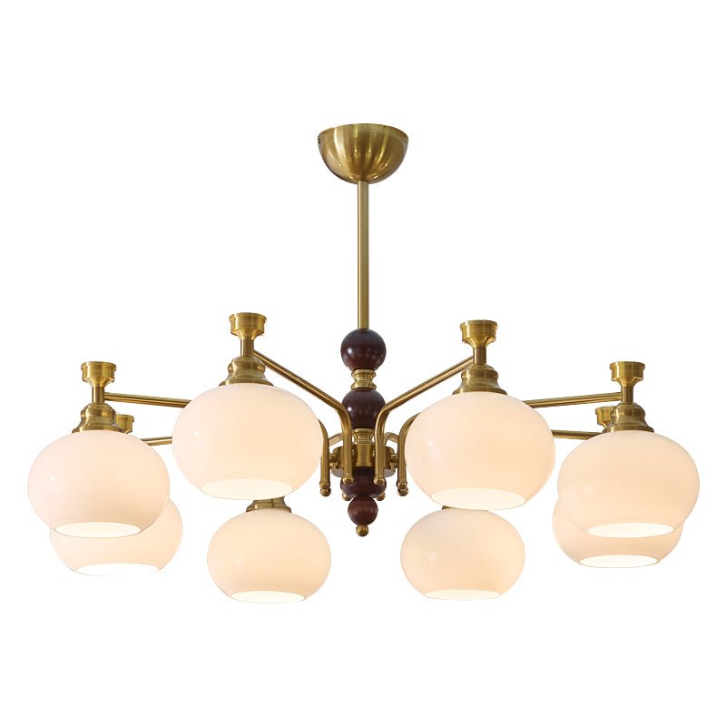 Meluna Lustre Bois Verre Élégance Traditionnelle