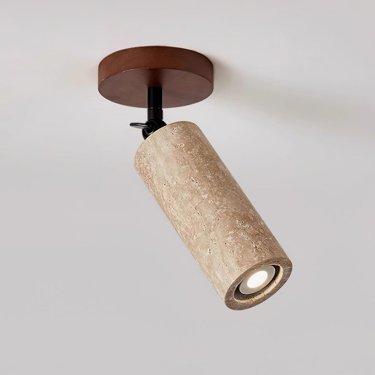 Ilvaira Cylindrique-Tube Travertin Luminaire Mural