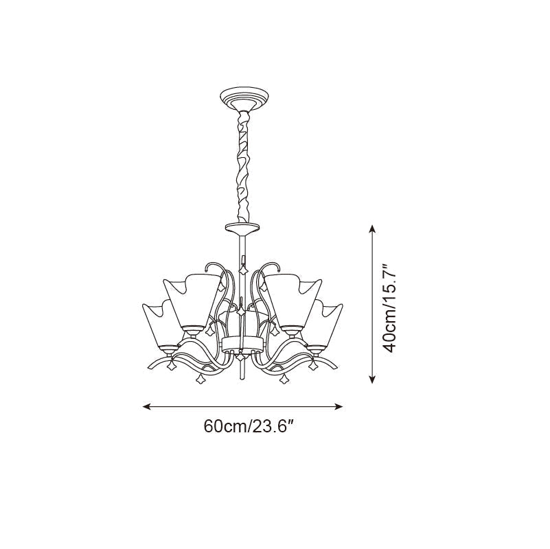 Givona Floral Glass Chandelier-Neutral Decor