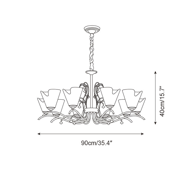Givona Floral Glass Chandelier-Neutral Decor