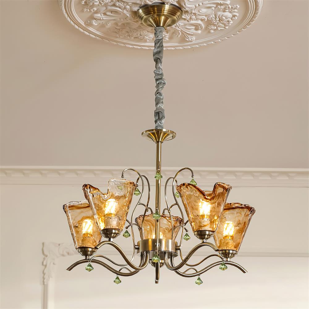 Givona Floral Glass Chandelier-Neutral Decor