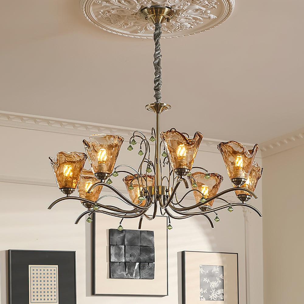 Givona Floral Glass Chandelier-Neutral Decor