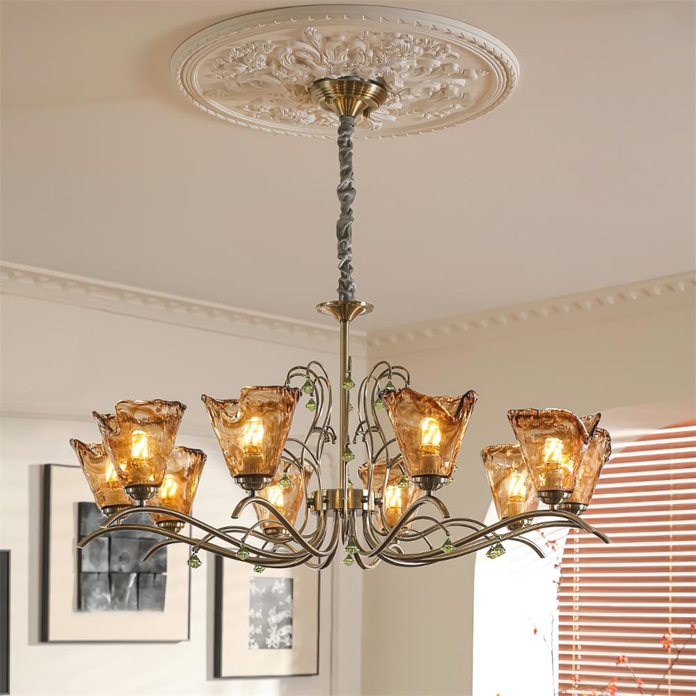 Givona Floral Glass Chandelier-Neutral Decor