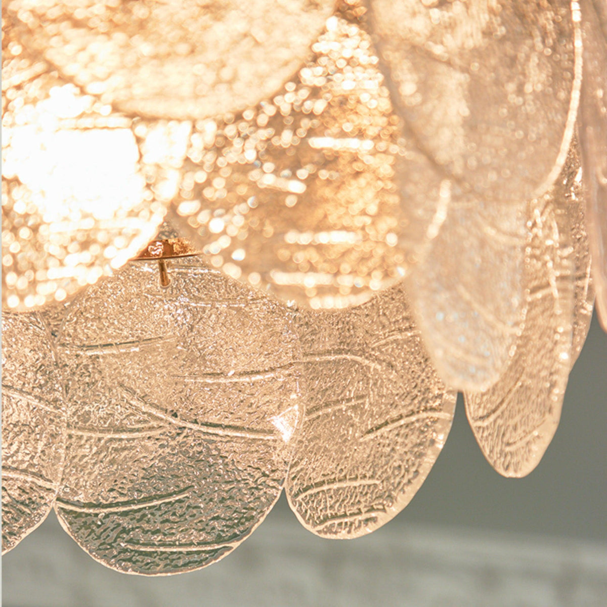 Chandelier Glass Discs Metal Frame Gold Finish Victorian-Neutral Decor