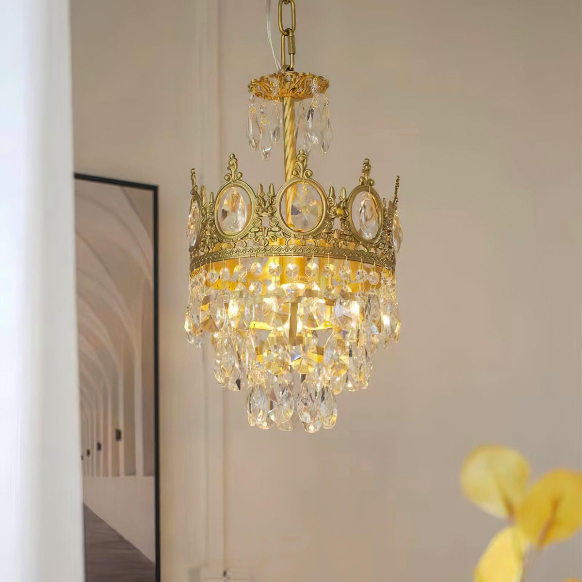 Kellessa Suspension Lampe Gouttelettes de Cristal Vintage