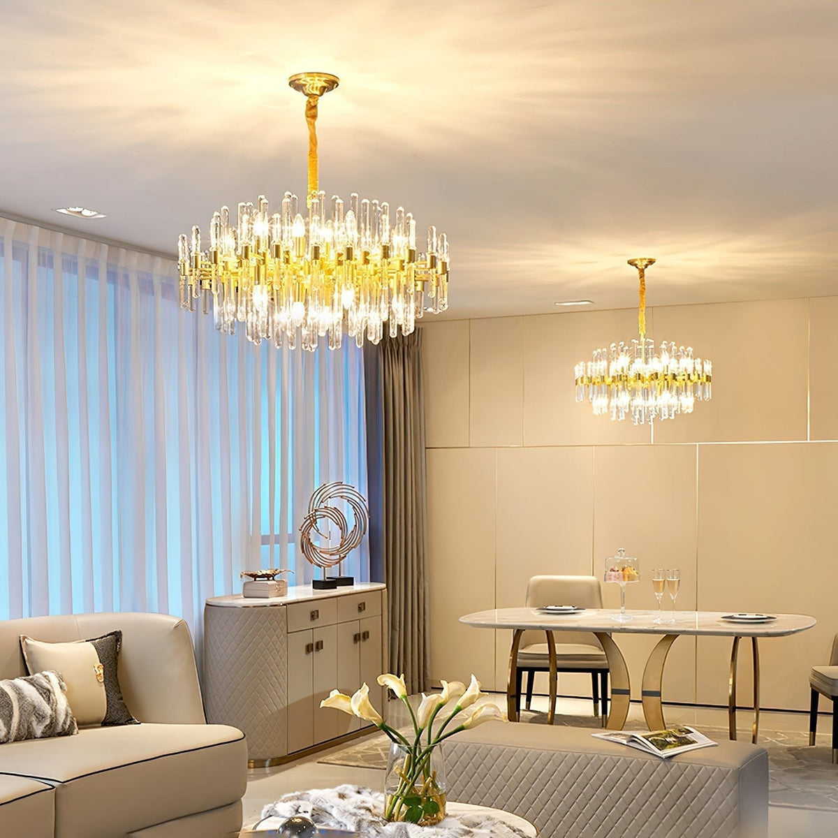 Rilenae Lustre en Laiton Antique de Luxe