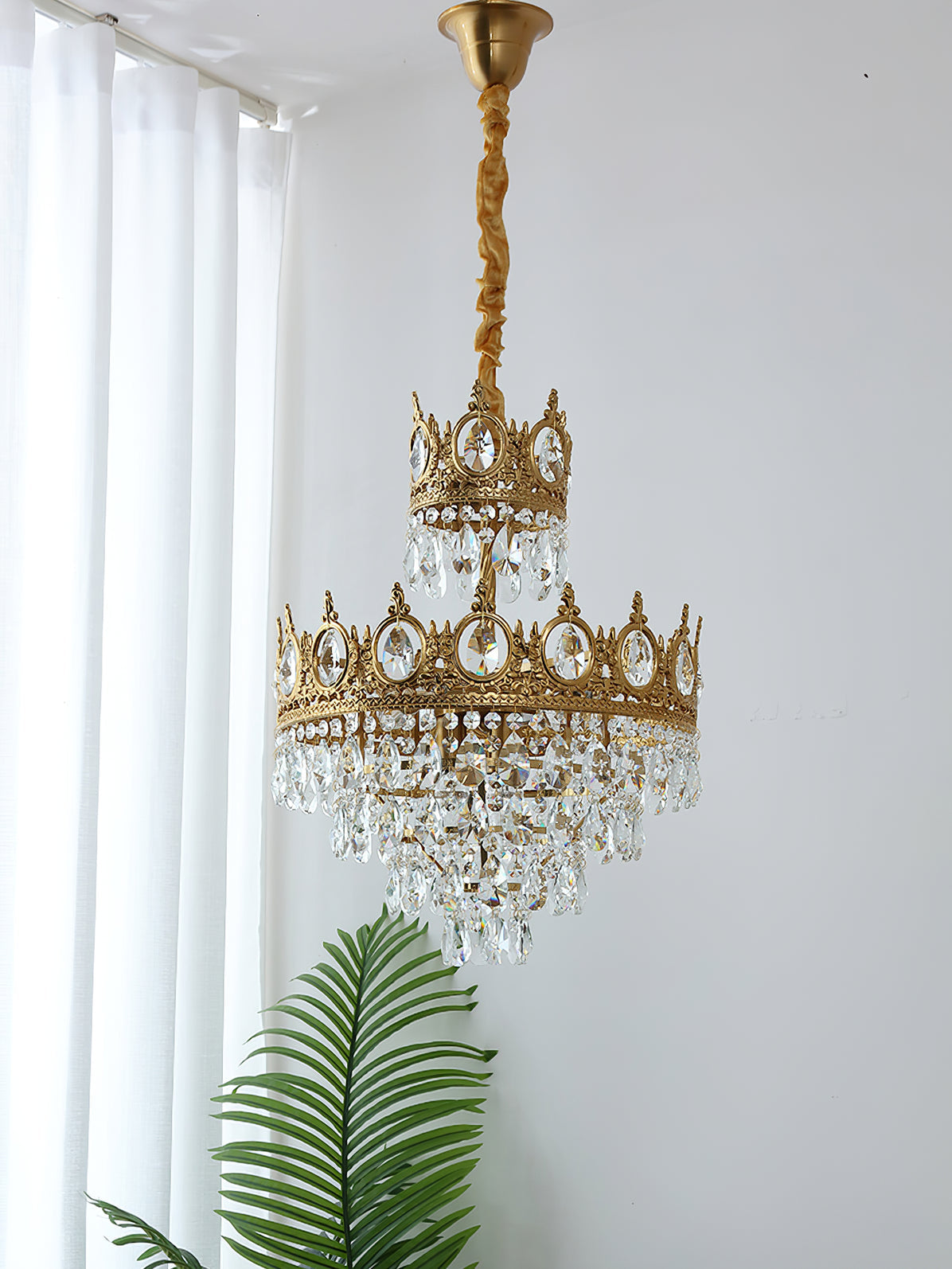 Kellessa Suspension Lampe Gouttelettes de Cristal Vintage