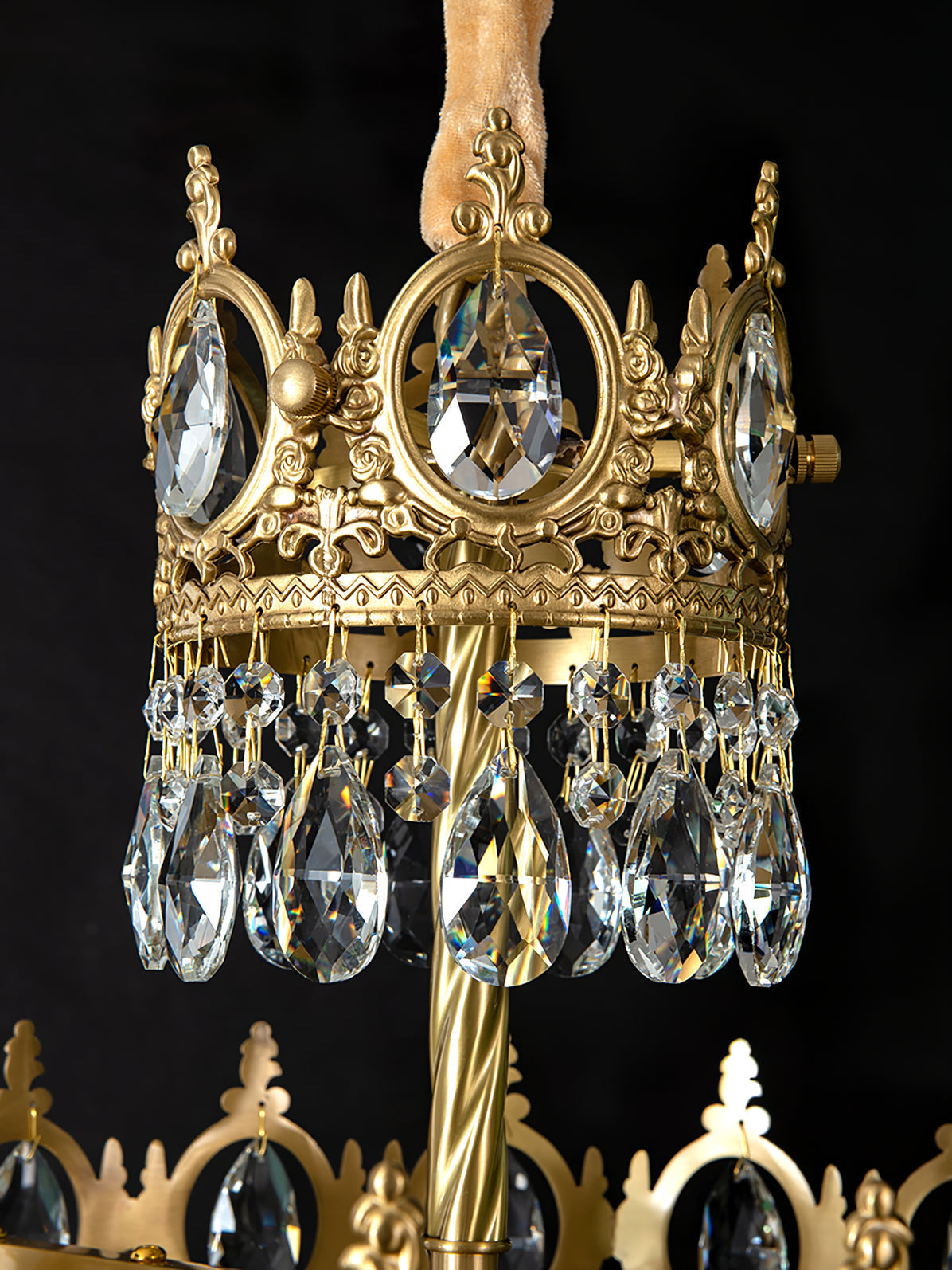 Kellessa Suspension Lampe Gouttelettes de Cristal Vintage