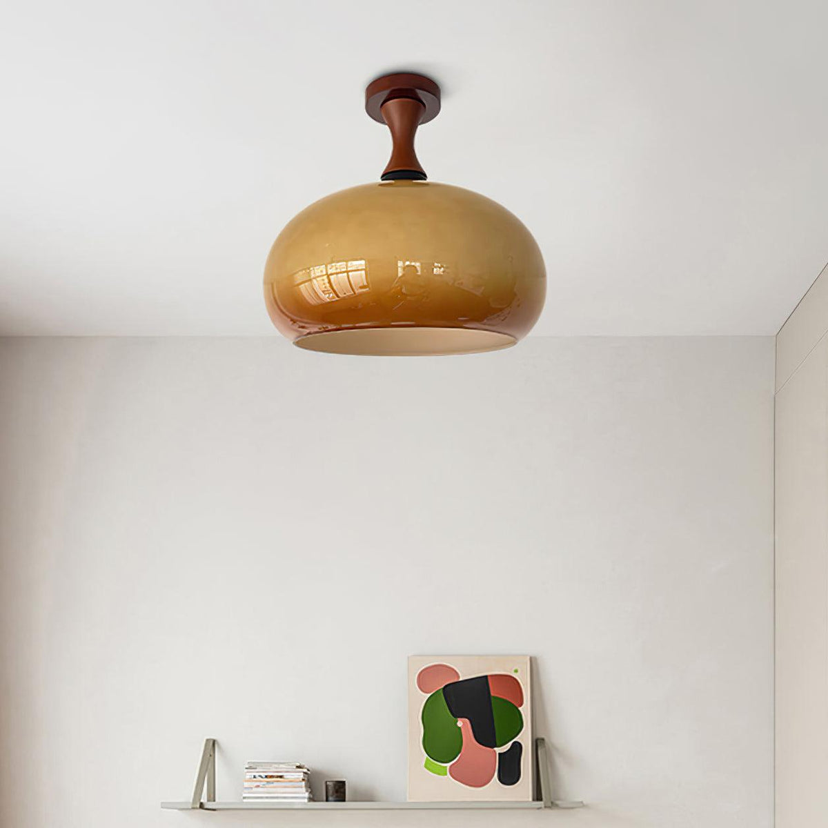 Liora Amber Glass Ceiling Light-Neutral Decor