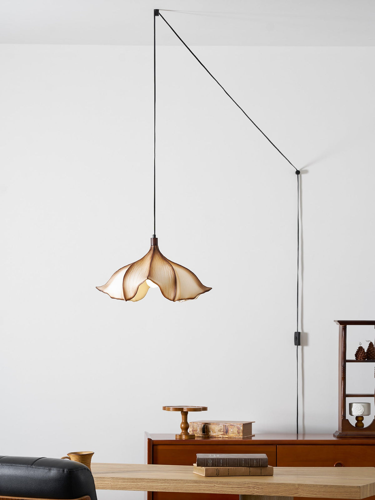 Top-down view of the Viscontea pendant light's unique shape.