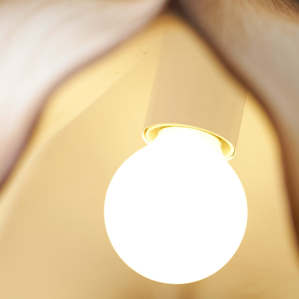 Another perspective of the light in a living room.