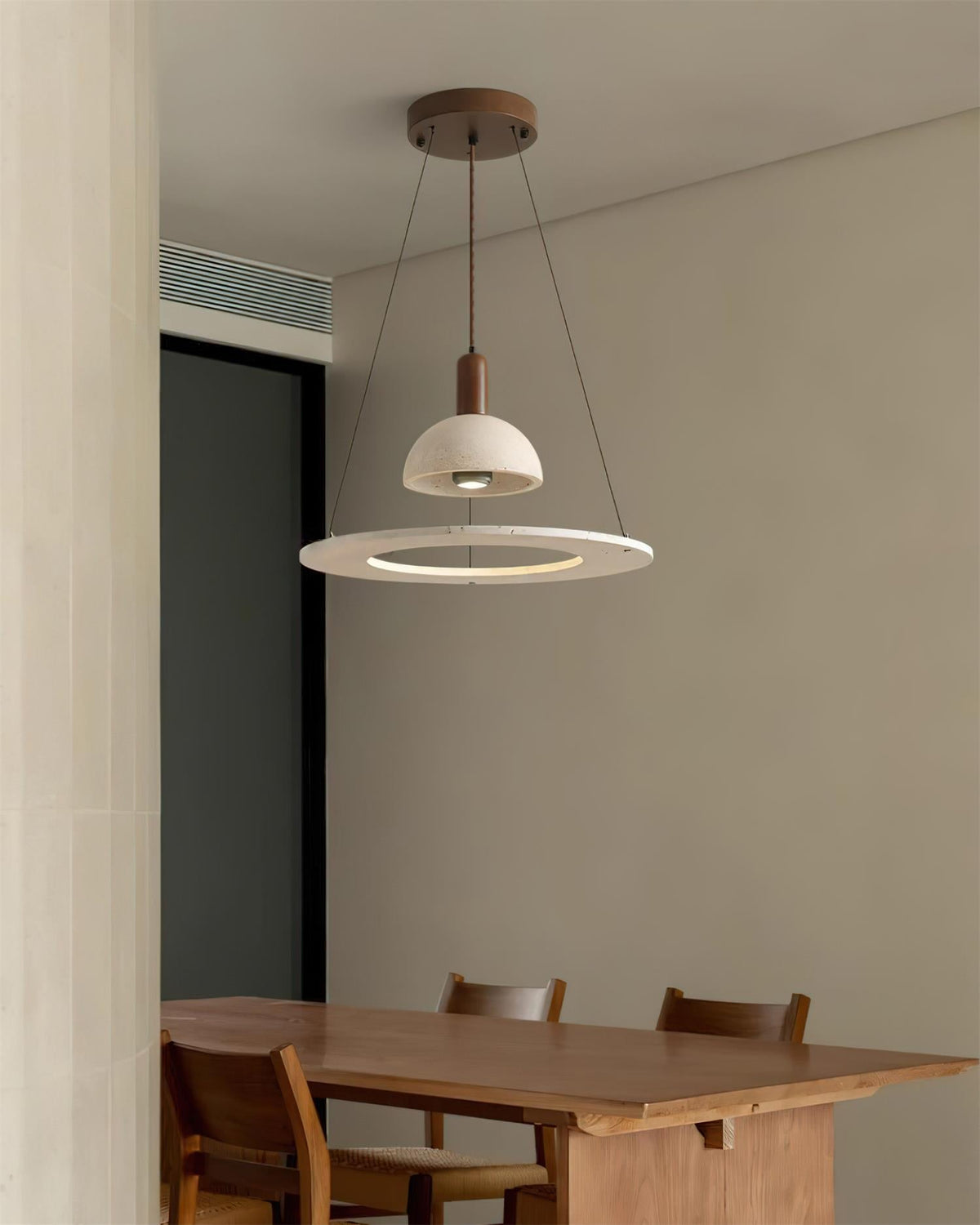 Ritta Travertine Dome & Ring Pendant Lamp - Neutralighting
