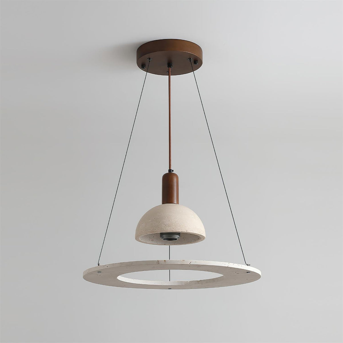 Ritta Travertine Dome & Ring Pendant Lamp - Neutralighting