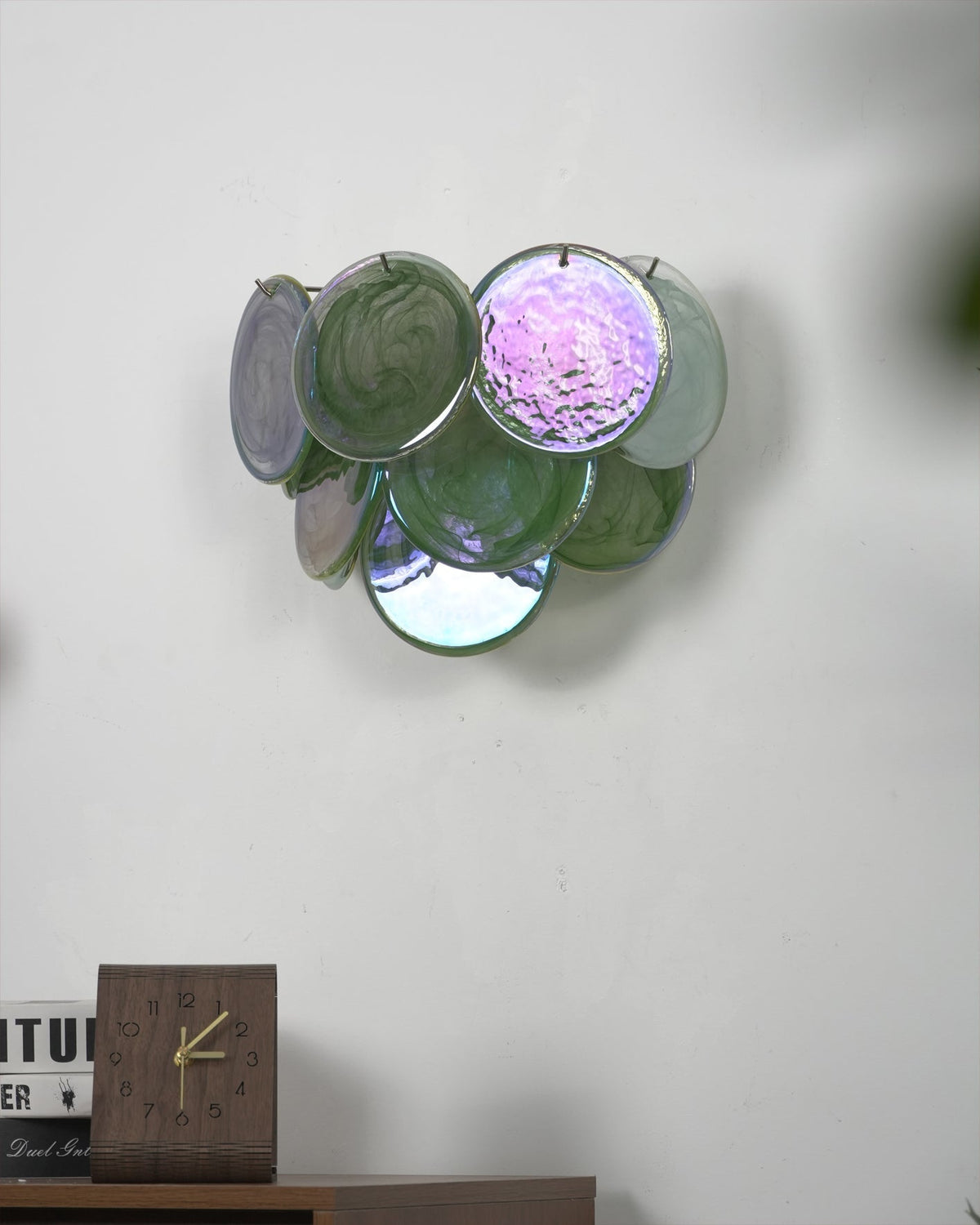 Vistosi Disc Wall Lamp shown from below to highlight the layered discs.