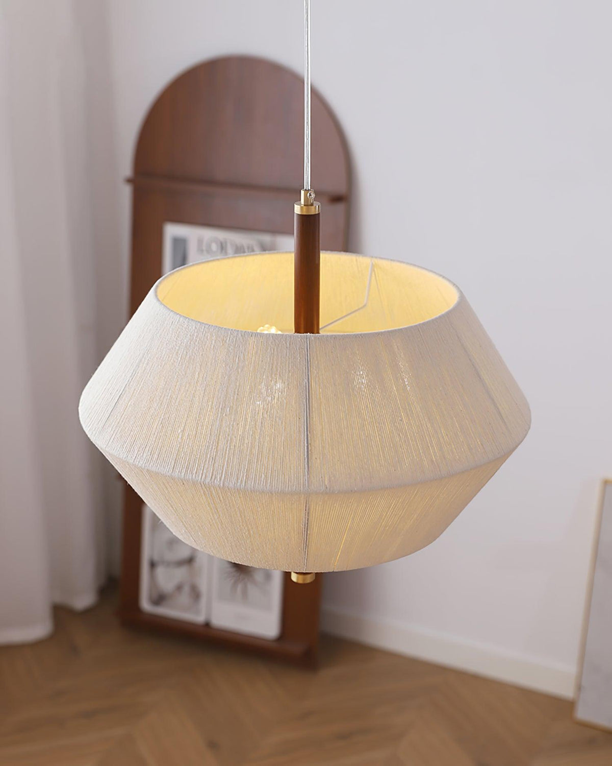 Elowen Pendant Lamp Cotton-Thread Walnut Natural-Neutral Decor