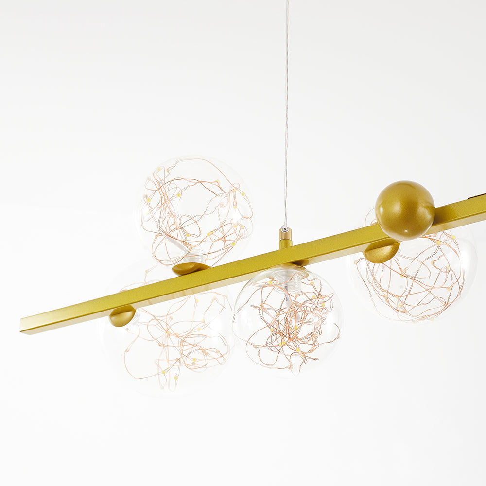 Valentina Suspension Boule Moderne, Métal/Verre, Doré/Noir, Salon