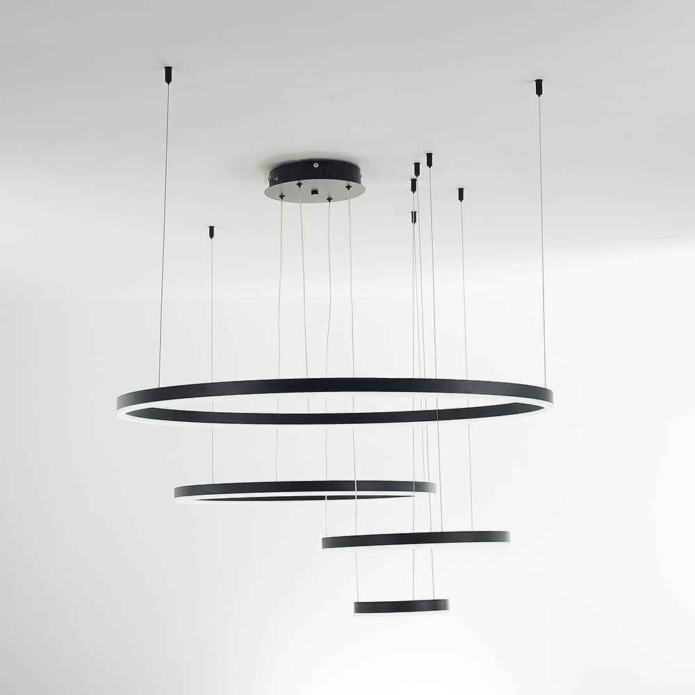 Zorin Suspension Anneau Moderne Métal Noir/Doré/Café Salon-Cielum