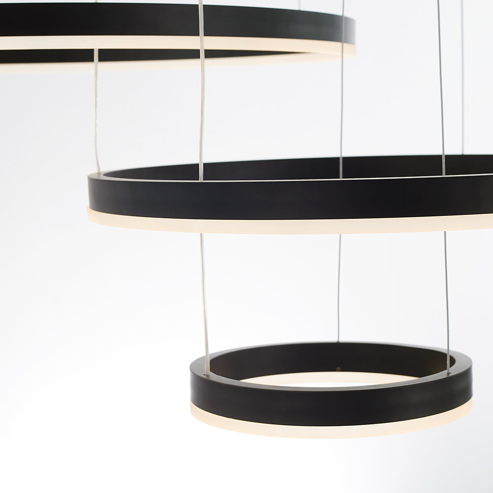 Zorin Suspension Anneau Moderne Métal Noir/Doré/Café Salon-Cielum