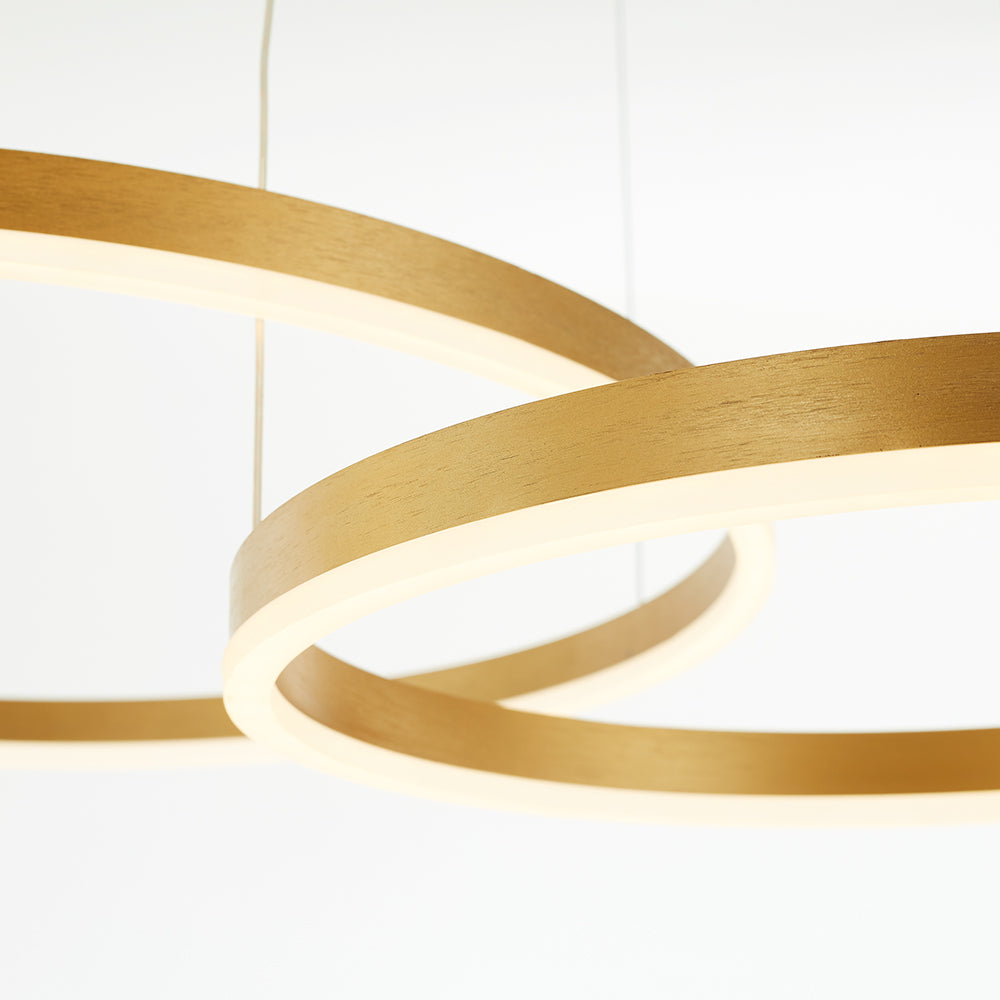 Zorin Suspension Anneau Moderne Métal Noir/Doré/Café Salon-Cielum