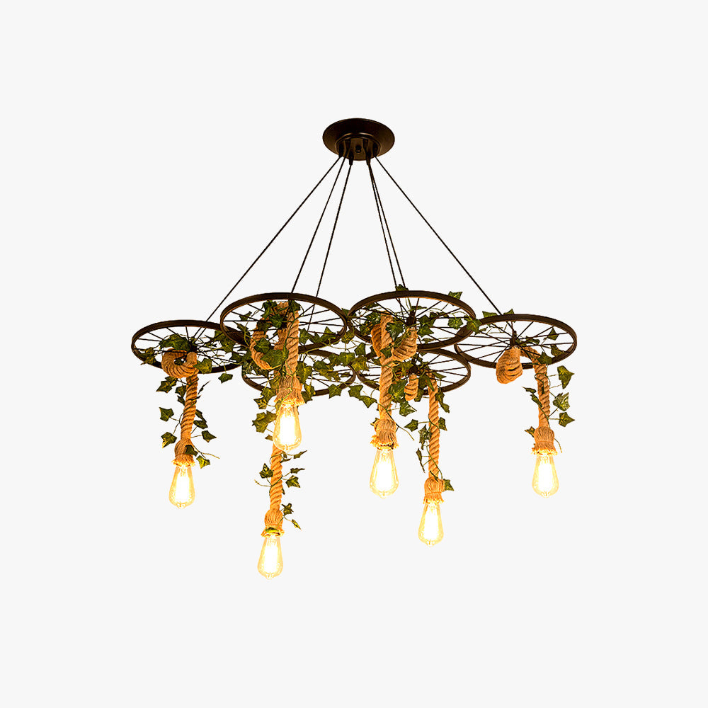 Arisha Industriel LED Lustre Noir Métal Saule Bar/Salon