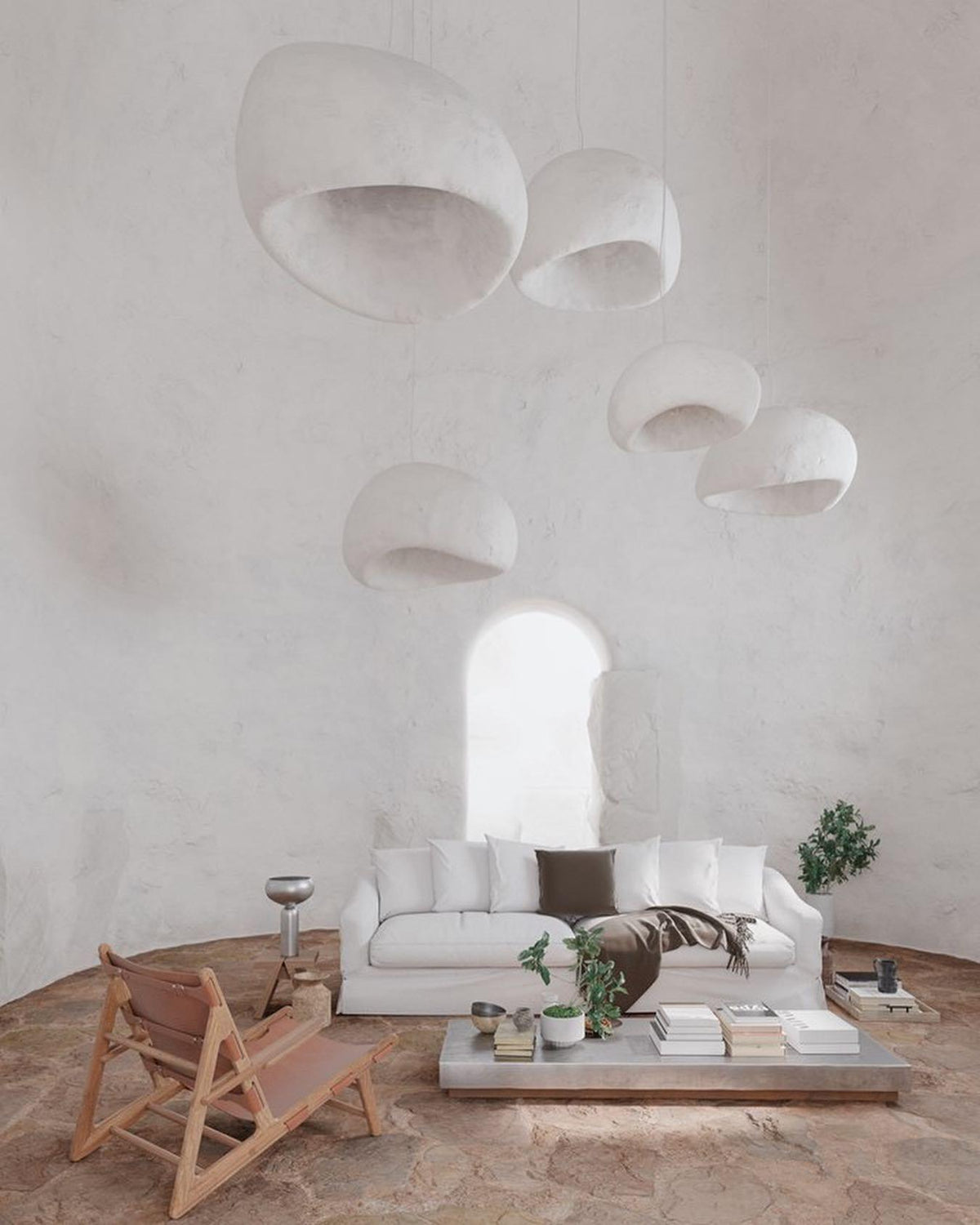 Chandelier Wabi-Sabi Pebble Cluster Organic Form Minimalist Artistic-Neutral Decor