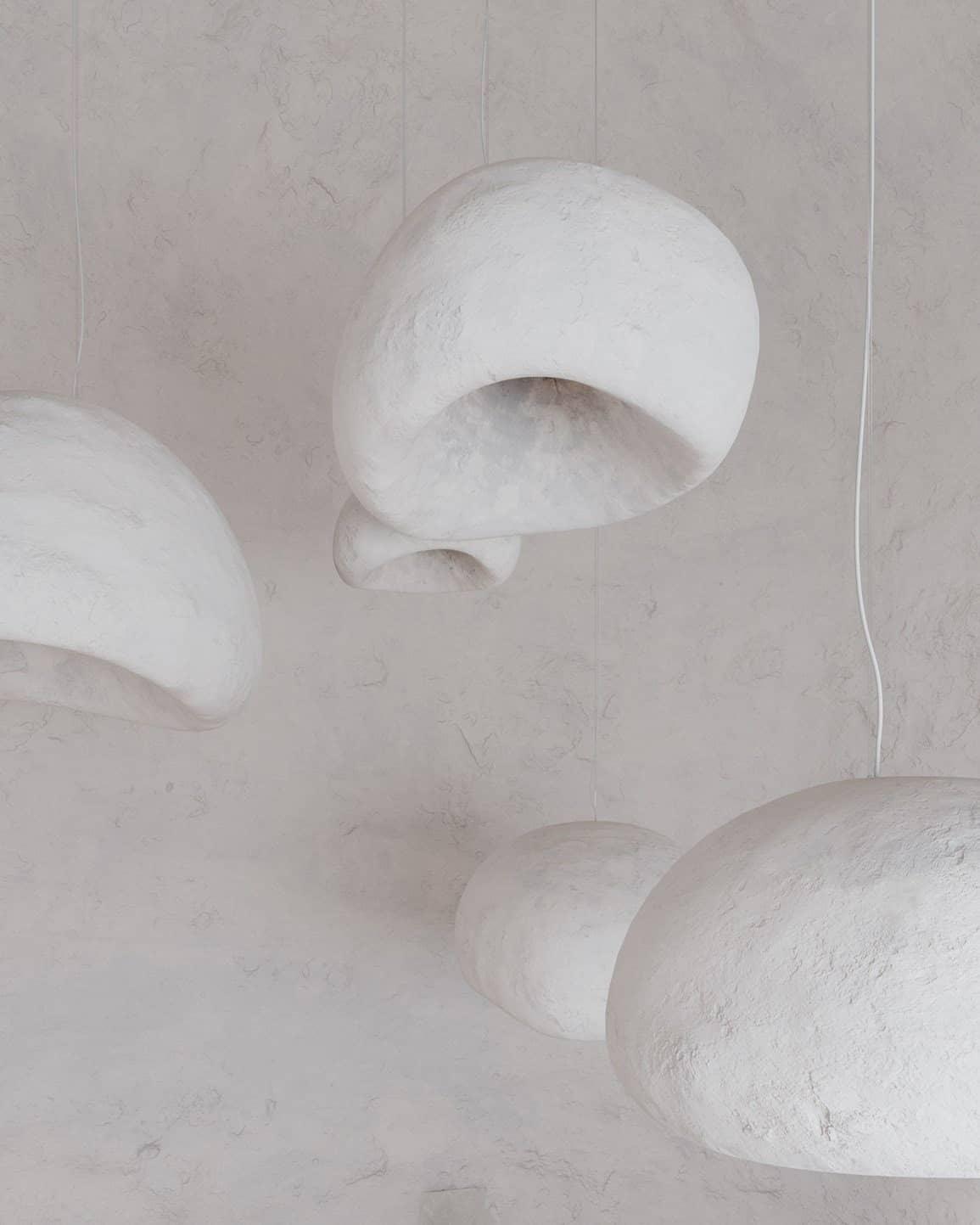 Chandelier Wabi-Sabi Pebble Cluster Organic Form Minimalist Artistic-Neutral Decor