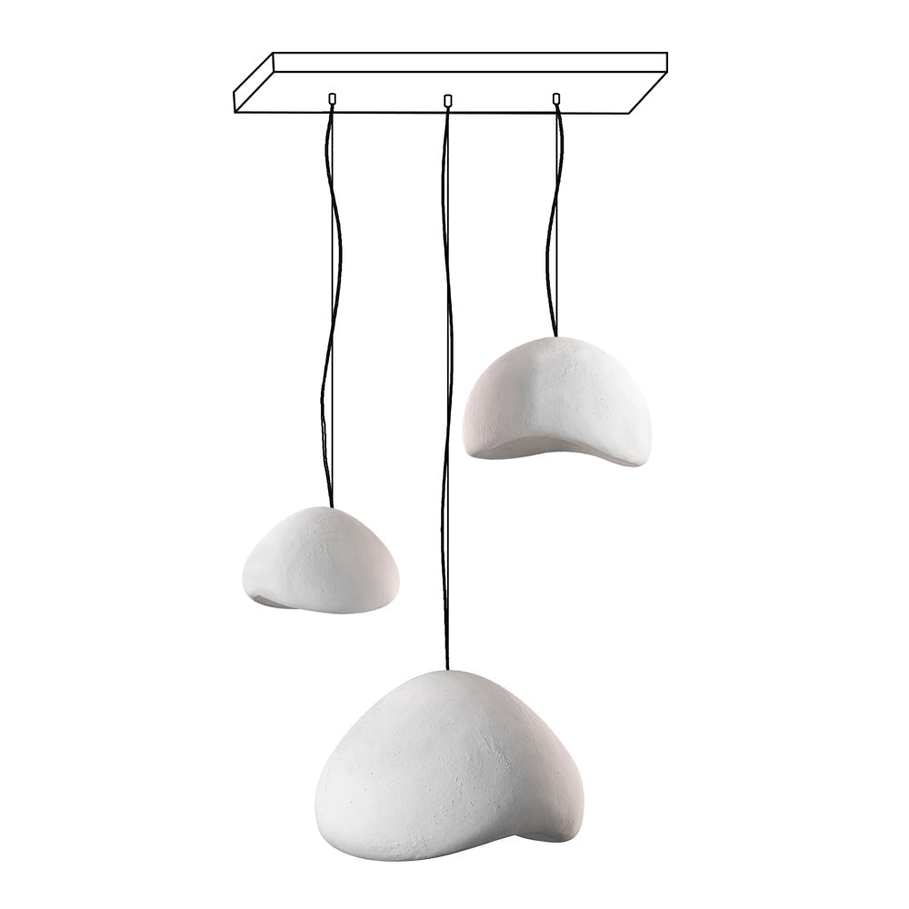 Chandelier Wabi-Sabi Pebble Cluster Organic Form Minimalist Artistic-Neutral Decor