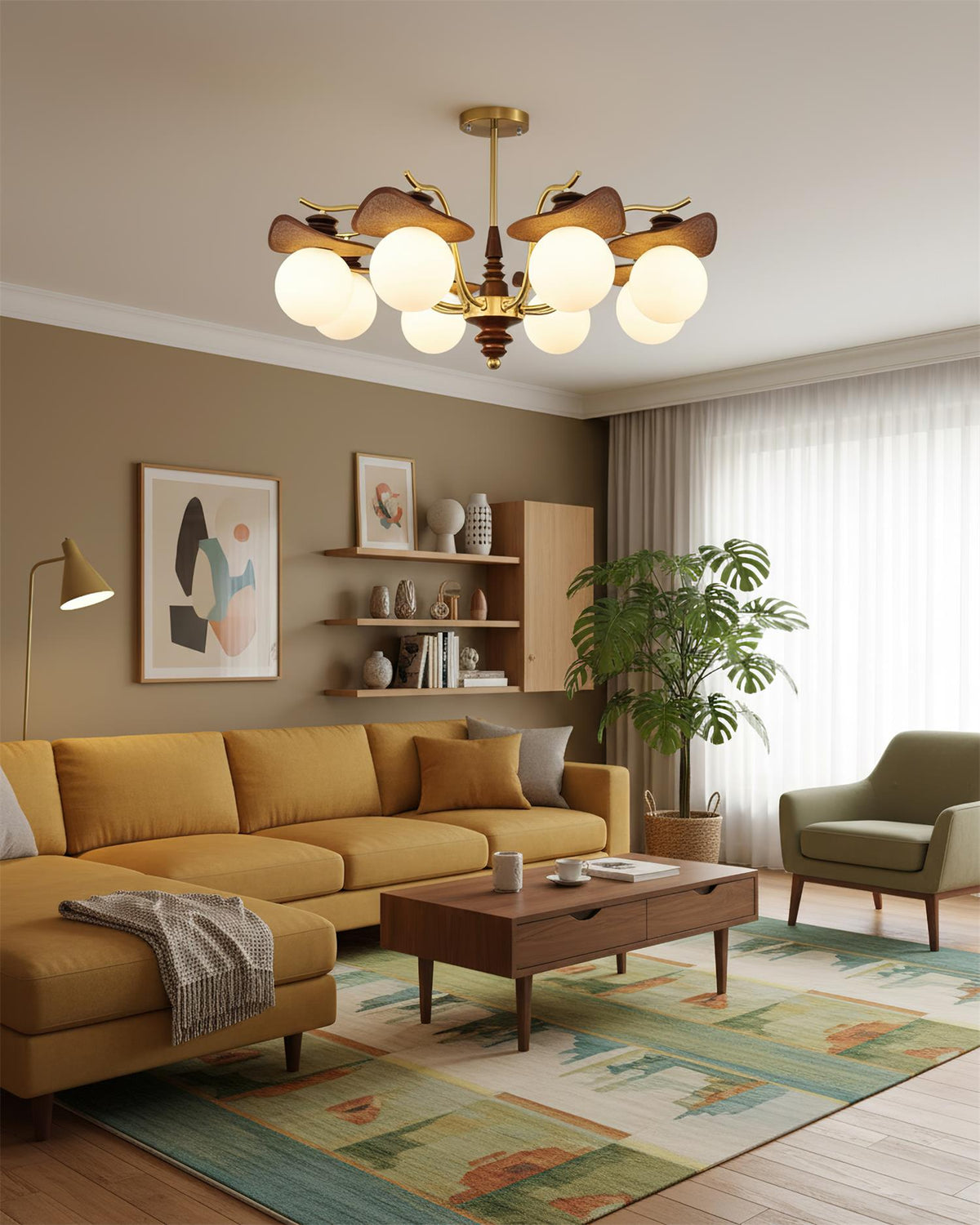 Bois-Globe Lustre